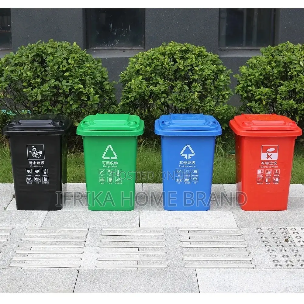 50L Plastic Trash Can Sorting Garbage Can With Lid