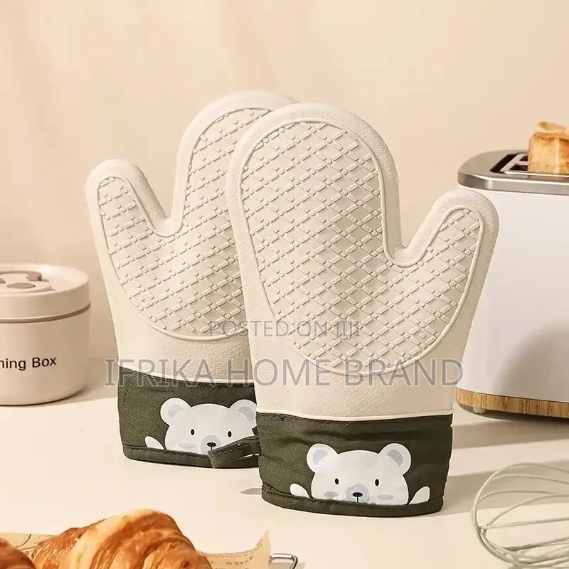 Silicone Heat Insulation Gloves Thickened Oven Gloves
