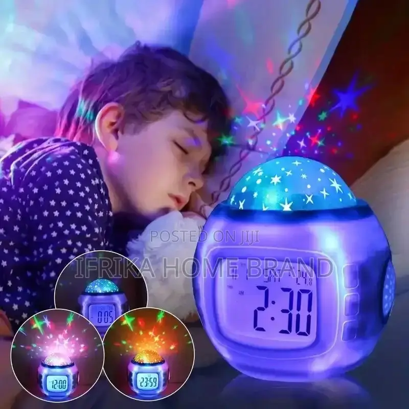 Stars Kids Projection Digital Alarm Clock LED Light Children