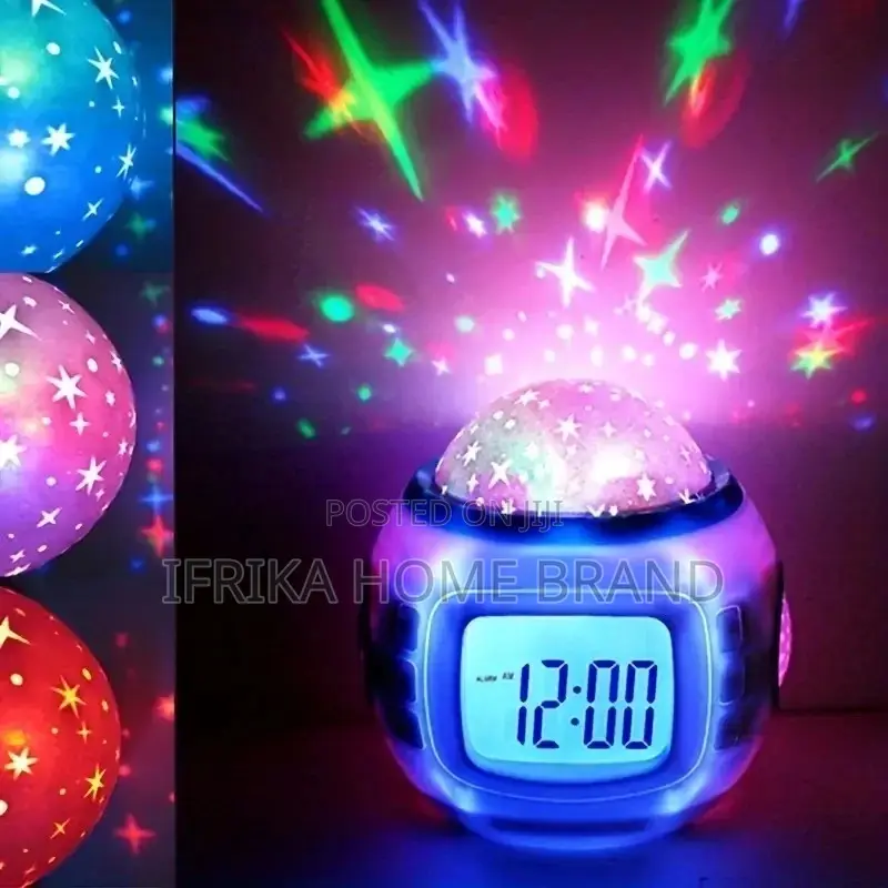 Stars Kids Projection Digital Alarm Clock LED Light Children