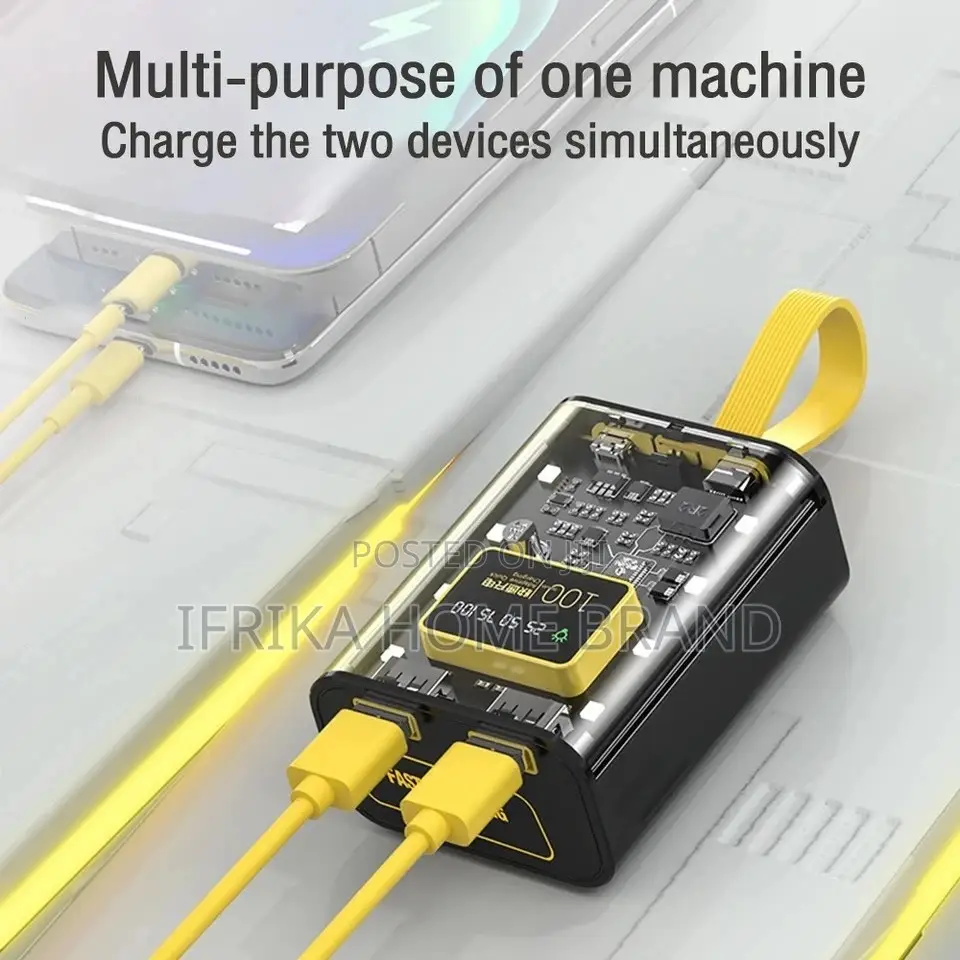 10000 Mah Transparent Power Bank With Digital Display