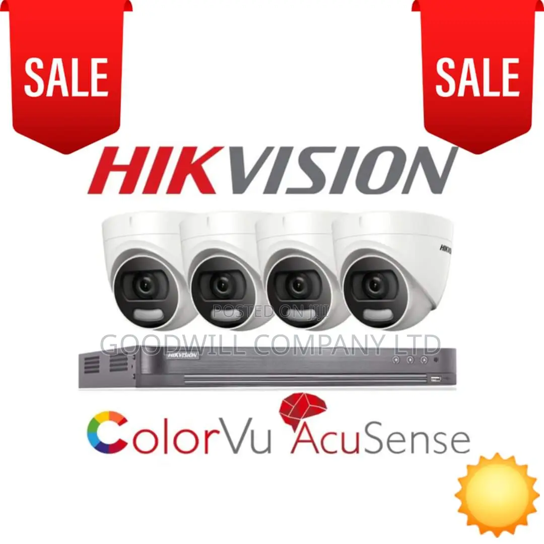 CCTV Camera 4 Channel Kit Color Vu 24 Hours Full Color