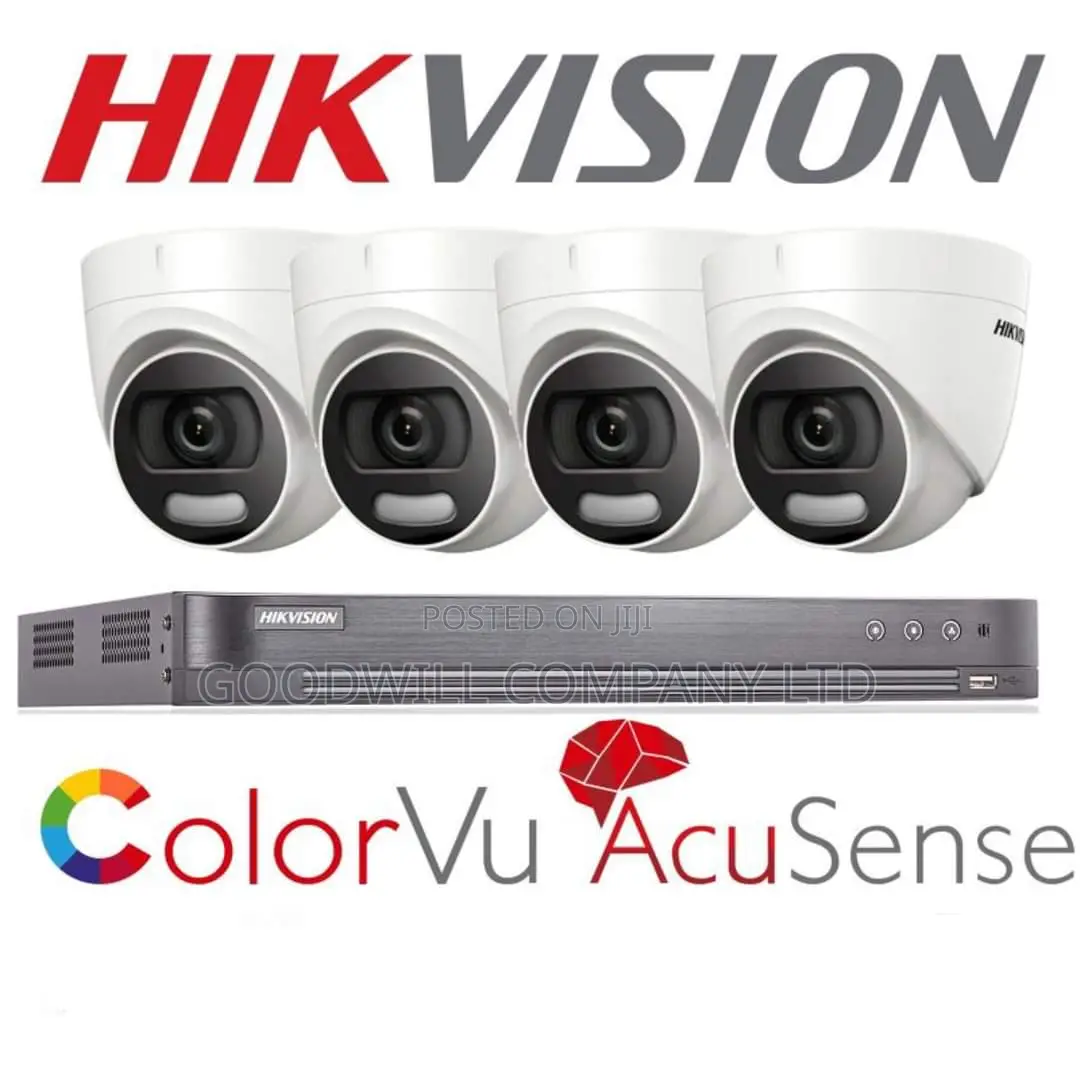 Color Vu CCTV Camera 4 Channel Kit Lininum 24 Hours Color