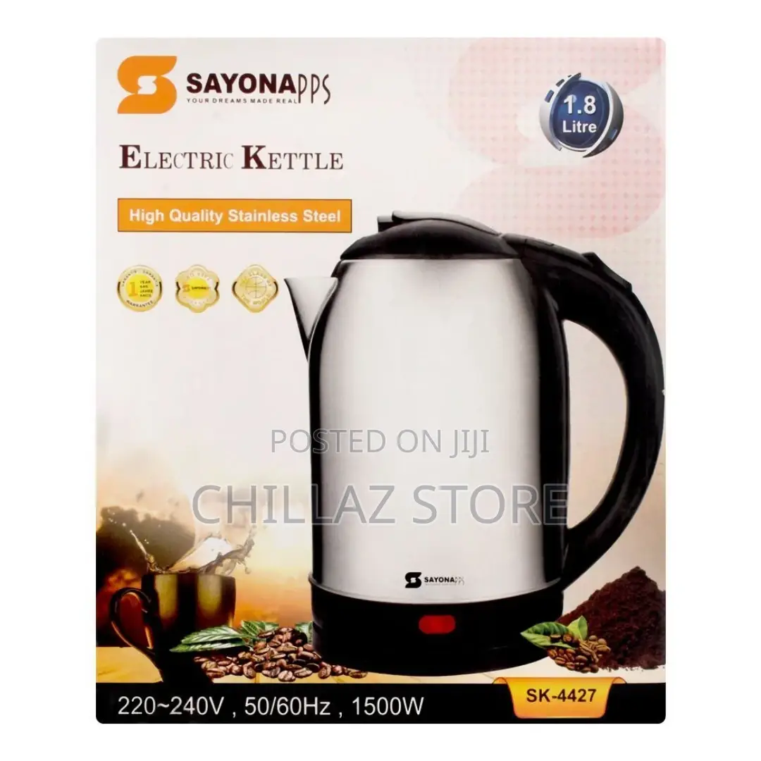 Sayona Electric Kettle, 1.8L, 1500W, SK-4427 – Stainless