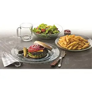 Clear Glass Round Dinner Plates, 6PCS