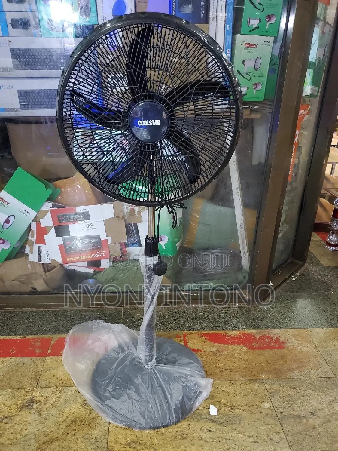 Coolstar High Quality Black Stand Fan With Powerfull Motor
