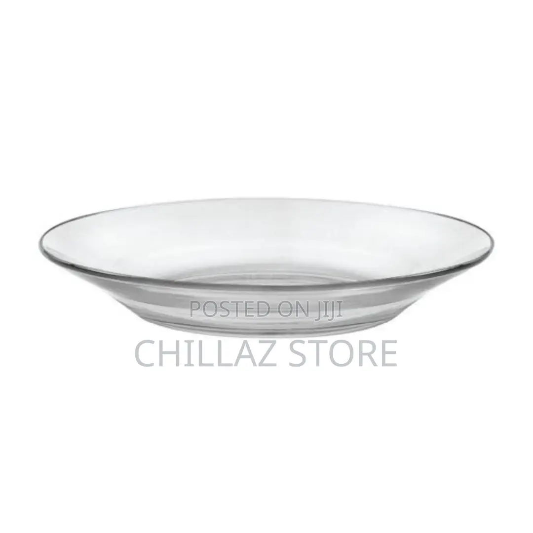 Clear Glass Round Calotte Soup Plates, 6PCS