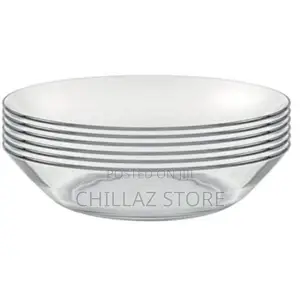 Clear Glass Round Calotte Soup Plates, 6PCS