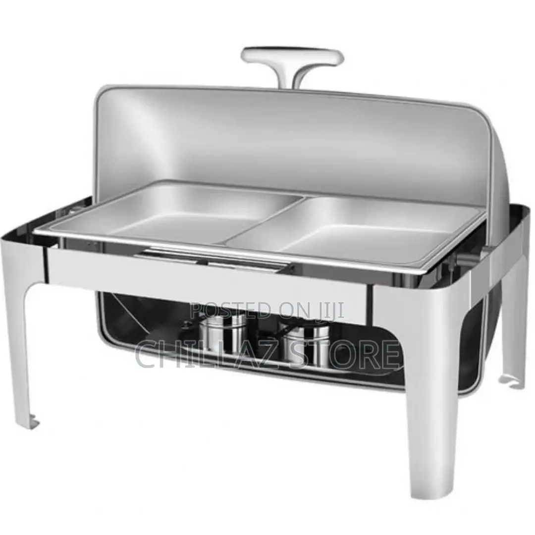 Roll Top Chafing Dish Glass Lid Buffet Food Warmers