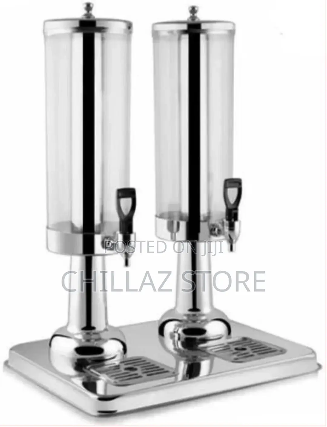3L Twin Jar Juice Beverage Dispenser With Tap and Ice Tube
