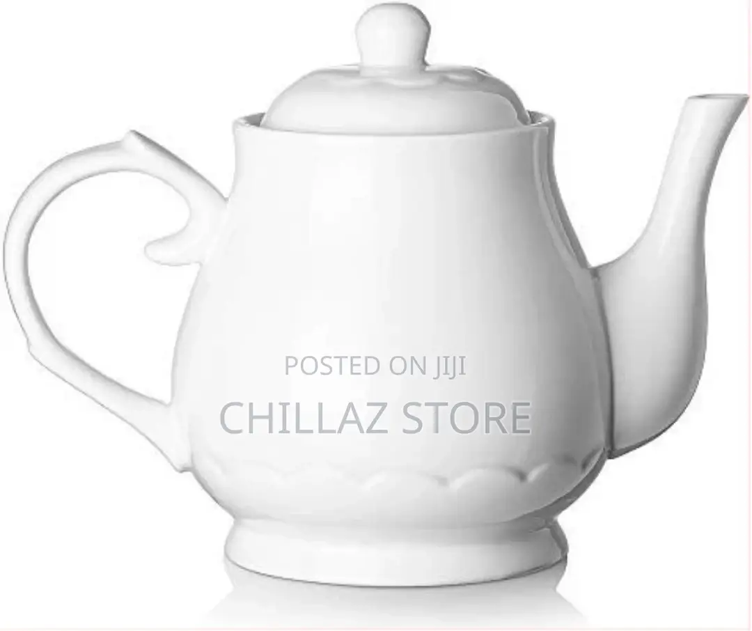 Round Ceramic Teapot, 24 Ounces –