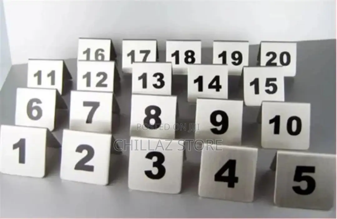 1-20 Stainless Steel Table Number Plate