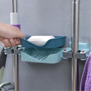 Mop Holder Brush Storage Rack Soap
