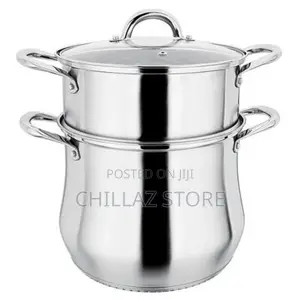 2 Layer Stainless Steel Saucepan and Steamer Soup Pot, 24cm
