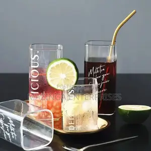Creative Square Top Milk,Coffe,Wine Borosilcate Glass(Dozen)
