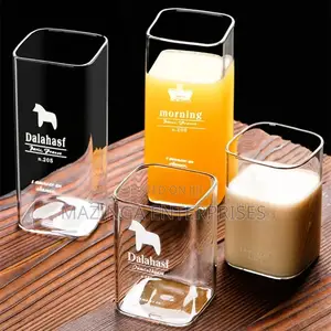 Creative Square Top Milk,Coffe,Wine Borosilcate Glass(Dozen)