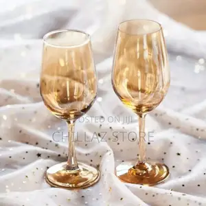 Gold Lead-Free Juice, Wine Glasses- 6 Pieces, Brown