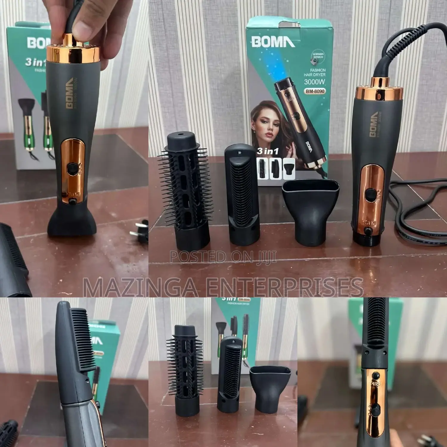 3in1 Boma Hair Dryer,Styling Comb and Curler