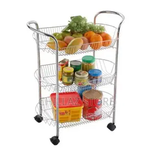 3 Tier Metal Kitchen Organizer Trolley Storage Rack