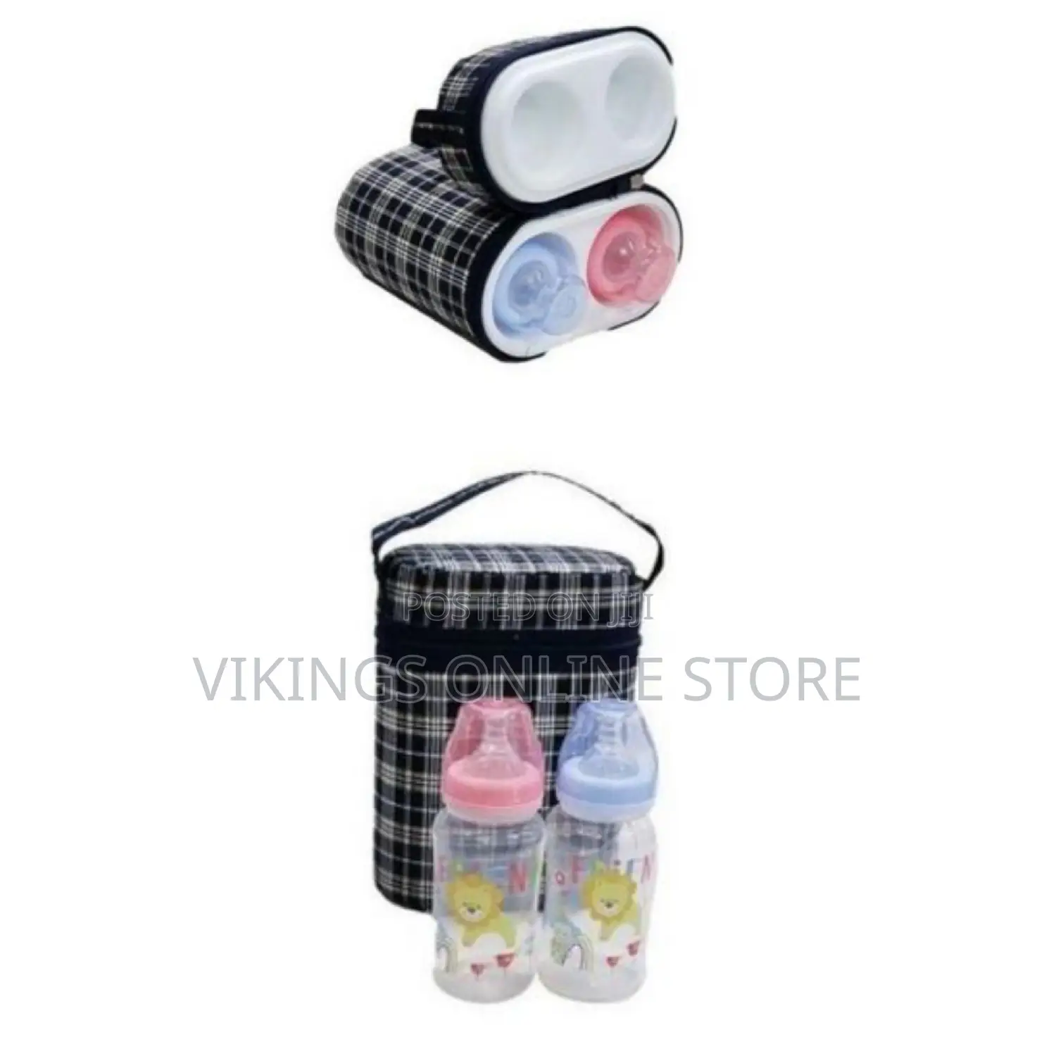 Black Checked Bottle Warmer With 2 Free Bottles