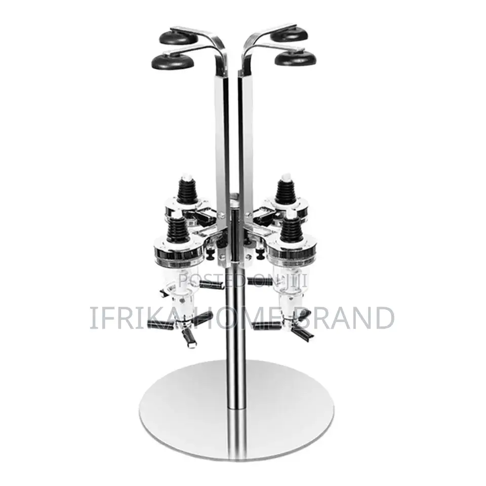 4 Bottle Dispenser Revolving Mix Dispenser Holder Beverage
