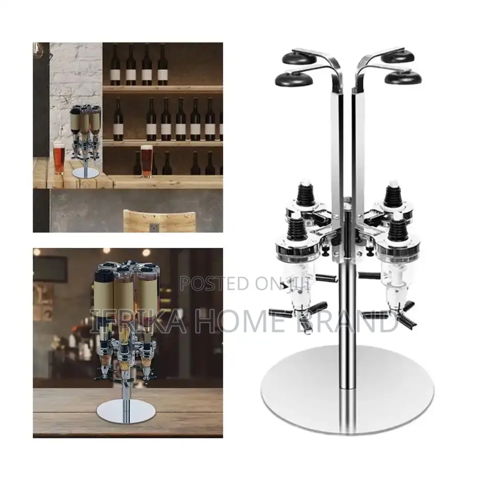 4 Bottle Dispenser Revolving Mix Dispenser Holder Beverage