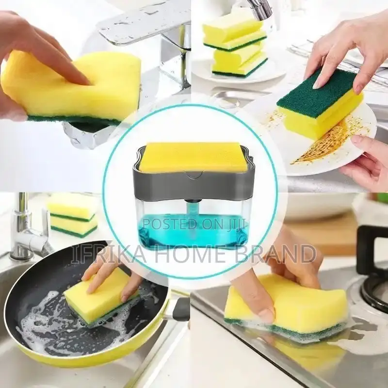 Soap Dispenser 2 in 1 Dishwashing Sponge Holder Kitchen
