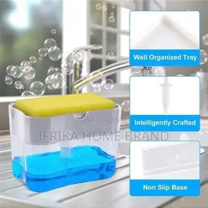 Soap Dispenser 2 in 1 Dishwashing Sponge Holder Kitchen