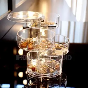 360 Degree Rotating Transparent Jewelry Box for Ear Studs