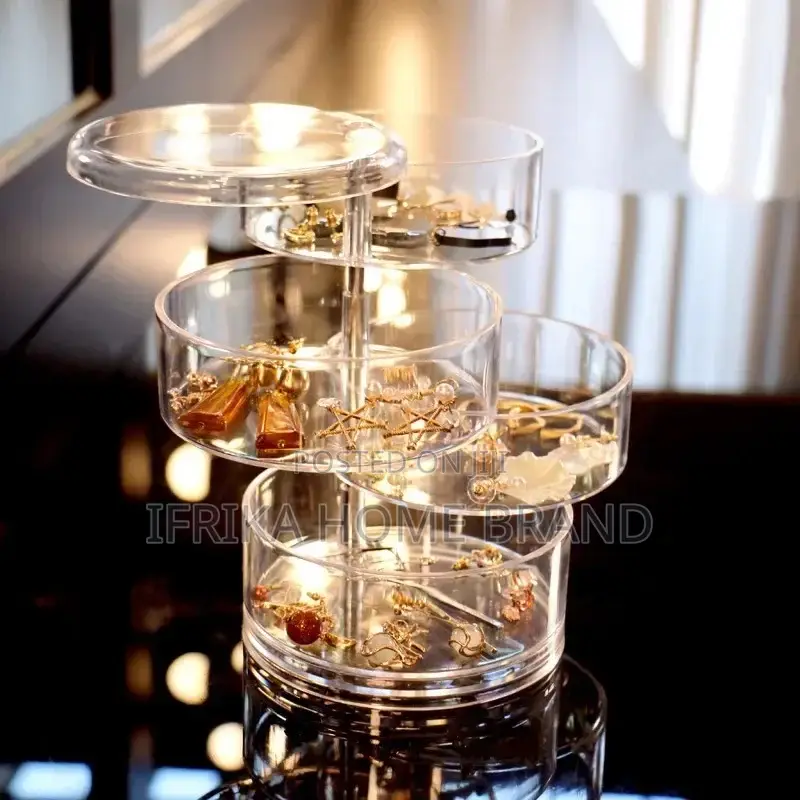360 Degree Rotating Transparent Jewelry Box for Ear Studs