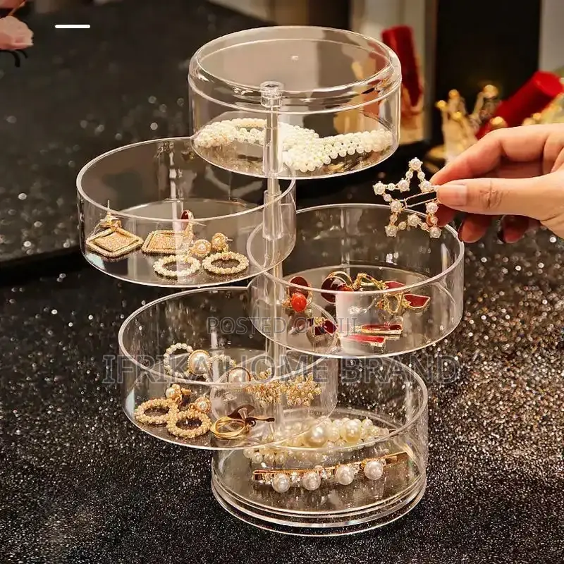 360 Degree Rotating Transparent Jewelry Box for Ear Studs