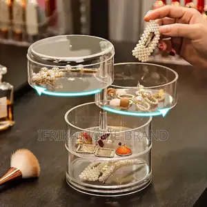 360 Degree Rotating Transparent Jewelry Box for Ear Studs