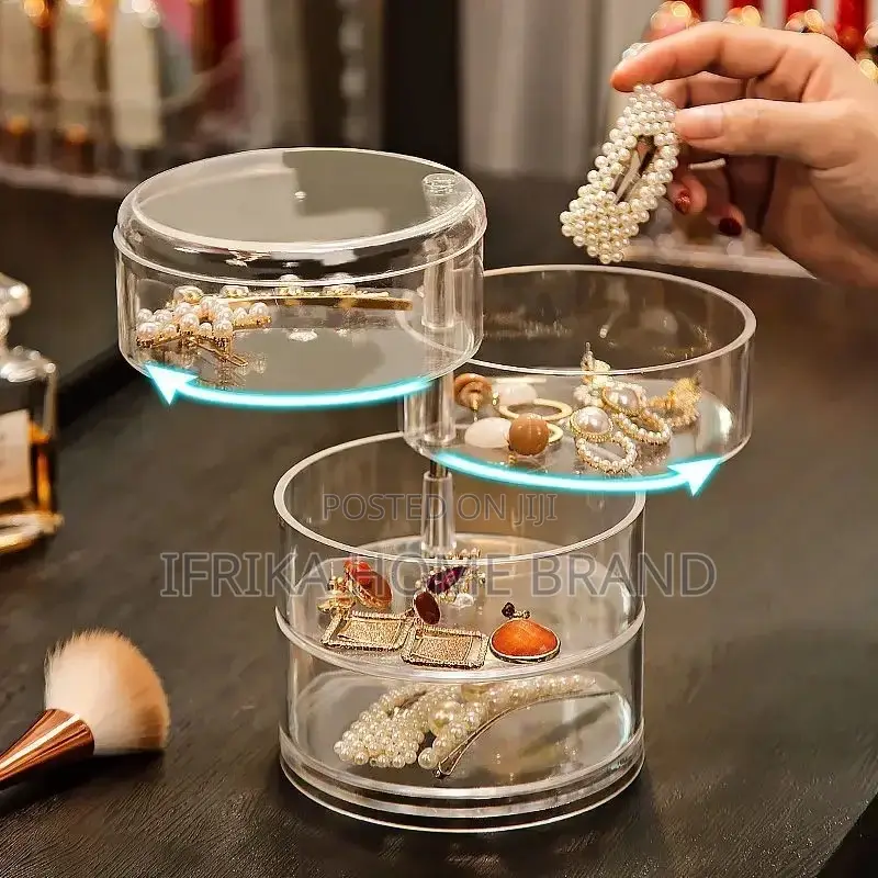 360 Degree Rotating Transparent Jewelry Box for Ear Studs