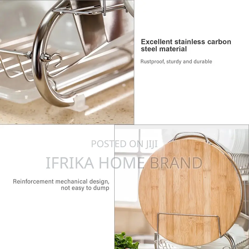 Kitchen Dish Rack Steel 2 Tier Dish Drying Rack