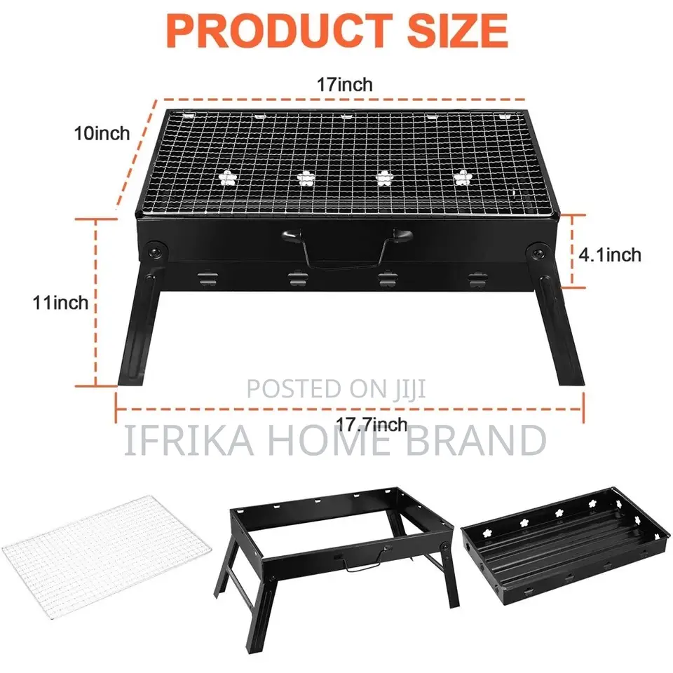 Folding Portable Barbecue Charcoal Grill Stainless Steel