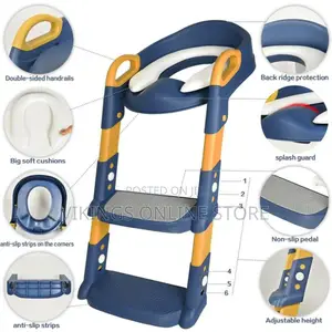 Kids Toilet Ladder Blue Yellow