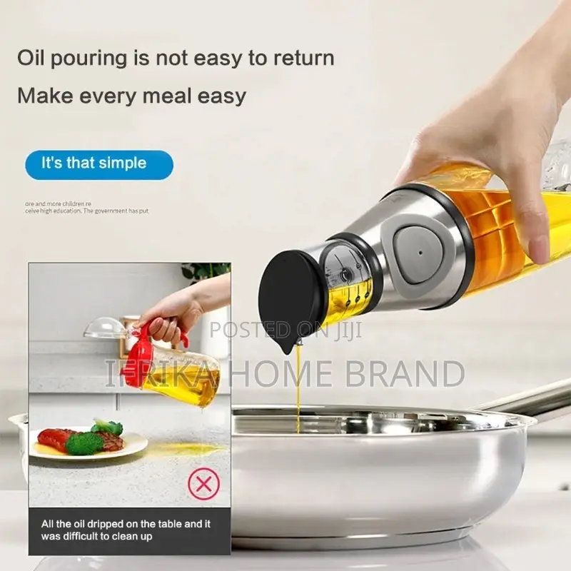 250/500 ML Clear Glass Oil Pot Oil Vinegar Dispenser