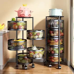 Kitchen Rotation Storage Floor Multi-Layer Round Cutlery