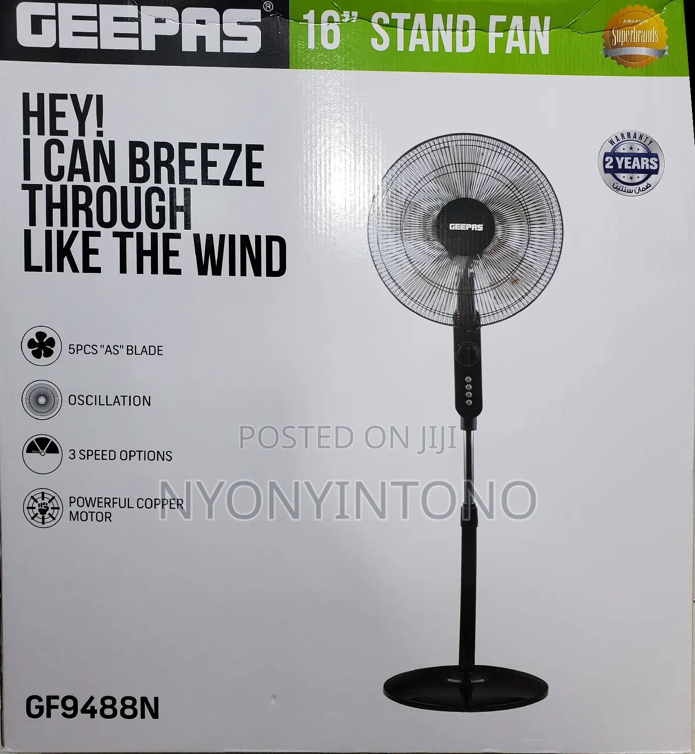 Geepas the Most Silent and Strong Fan 2years Warranty