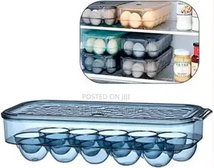 16 Egg Tray Holder for Refrigerator, Stackable Organizer