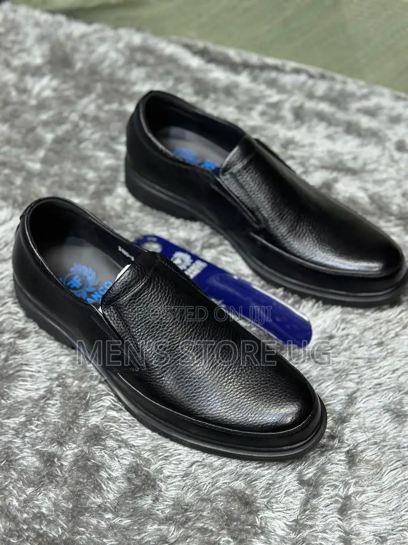 Franco Banetti Black Leather Mens Gentle Casual Office Shoes