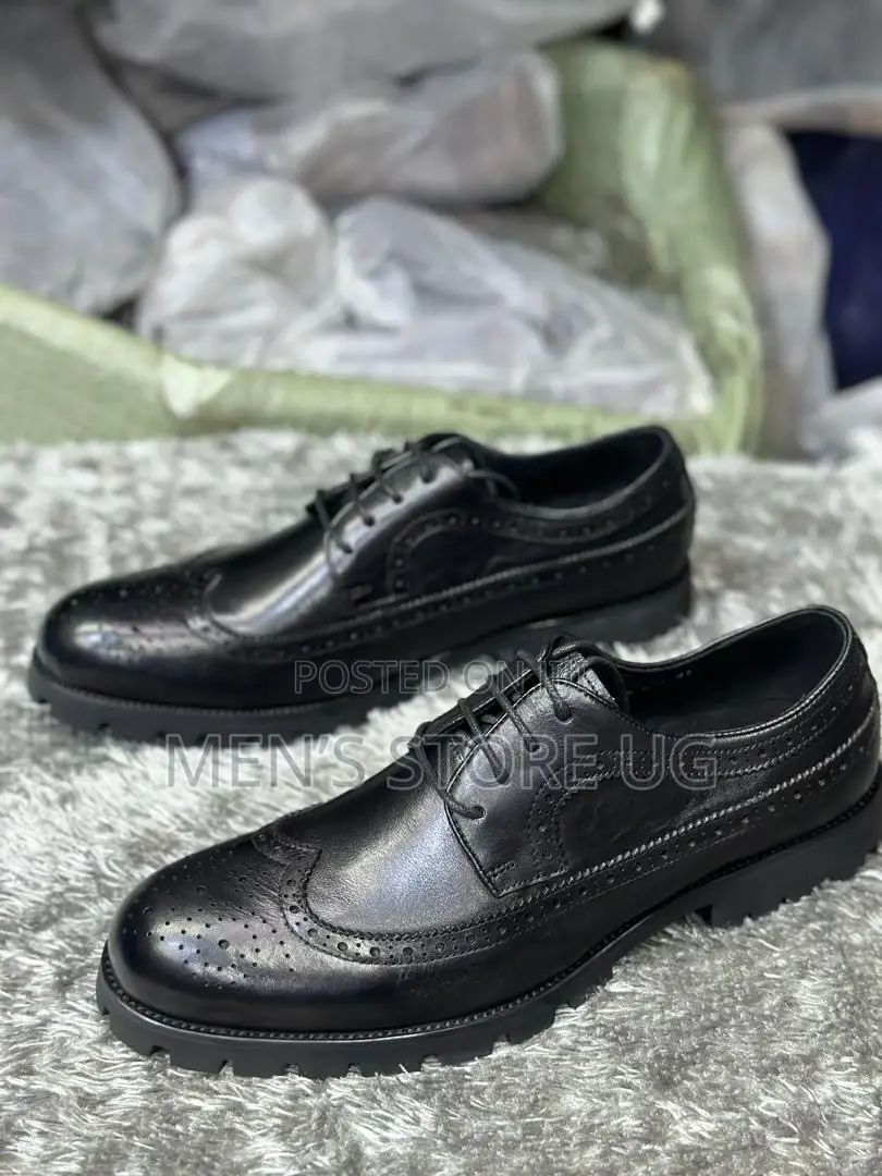 Men’S Black Premium Leather Oxfords