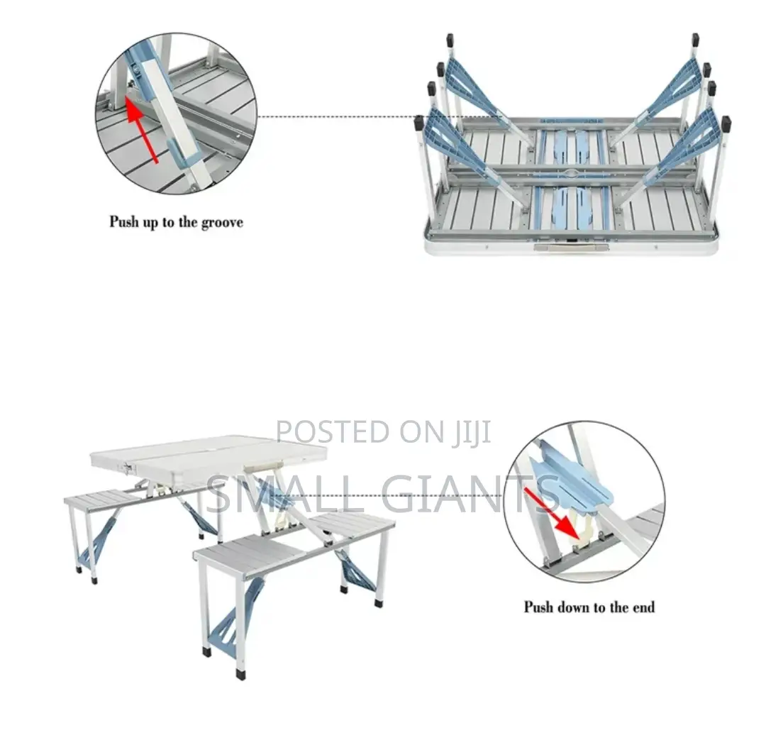 Picnic Table Foldable With Table and Chairs,