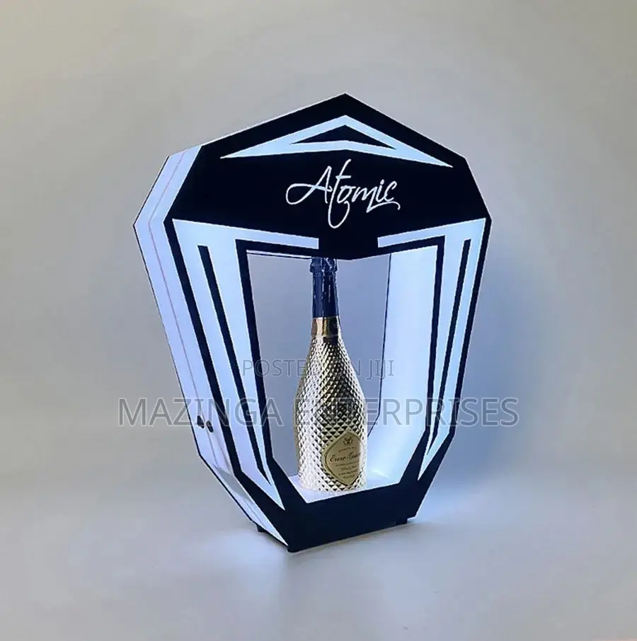 Bar Acrylic Wine, Whisky Bottle Holder With VIP Tray Lights