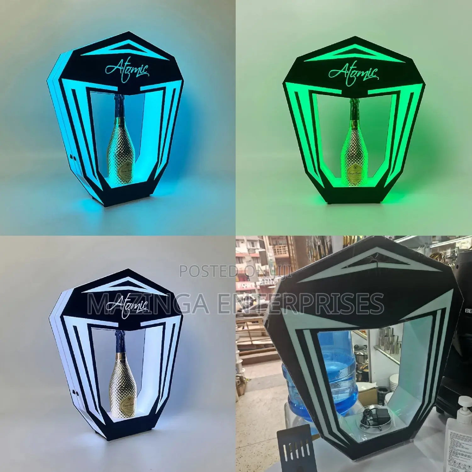Bar Acrylic Wine, Whisky Bottle Holder With VIP Tray Lights