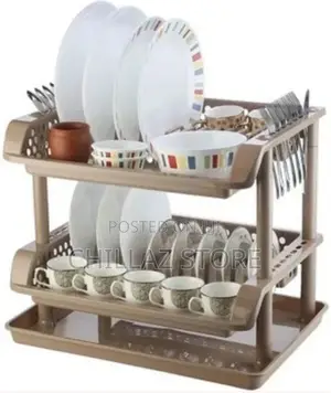 Tier Kitchen Plastic Dish Draining Drying Storage Rack Tray