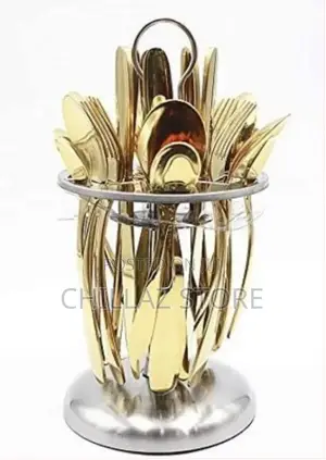 24 Pieces of Plain Cutlery(Forks,Spoons Knives With a Stand