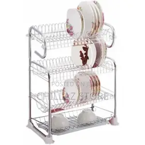 4layer Utensils Dish Rack – Silver