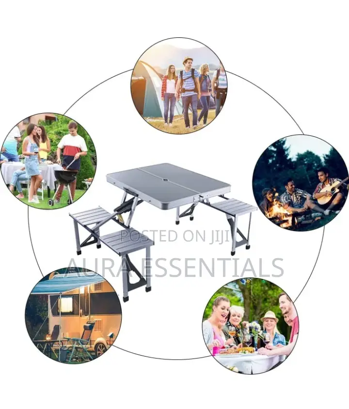 New Heavy Duty Aluminum Portable Folding Picnic Table