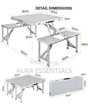 New Heavy Duty Aluminum Portable Folding Picnic Table